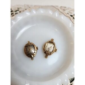 1930‎ Pair of Bulova Watch Faces, Small, Gold